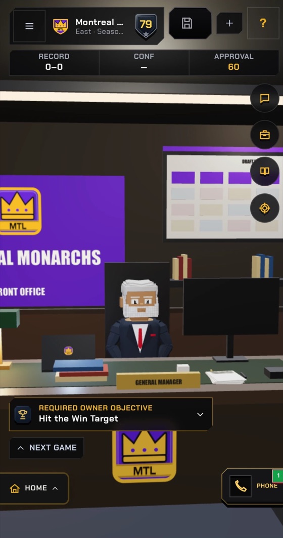 The GM hub: the general manager in the front office with the draft board